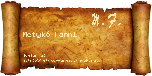 Metykó Fanni névjegykártya