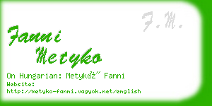 fanni metyko business card